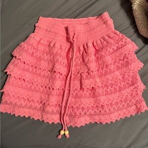 Altr’d State Pink Lace Tiered Skirt